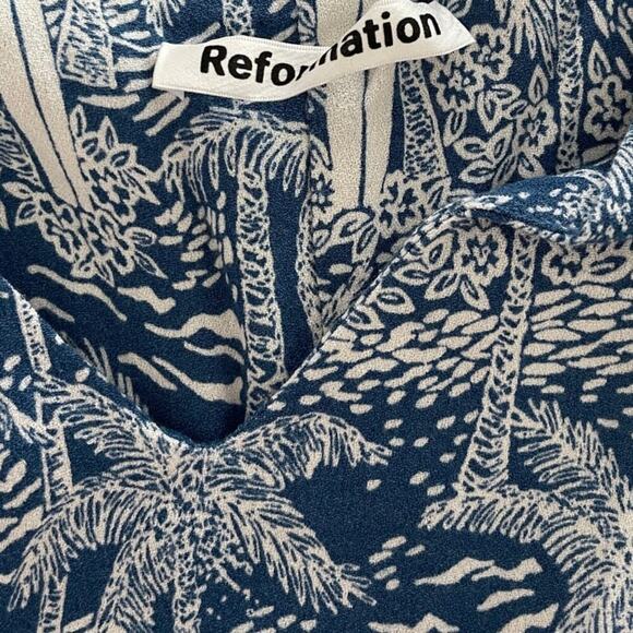 Reformation Marlow Bali Surf Palm Tree Mini Dress Size Small - Picture 5 of 7